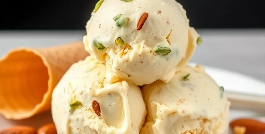 Glace aux amandes et pistaches