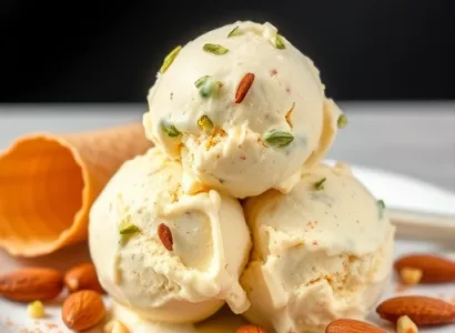 Glace aux amandes et pistaches