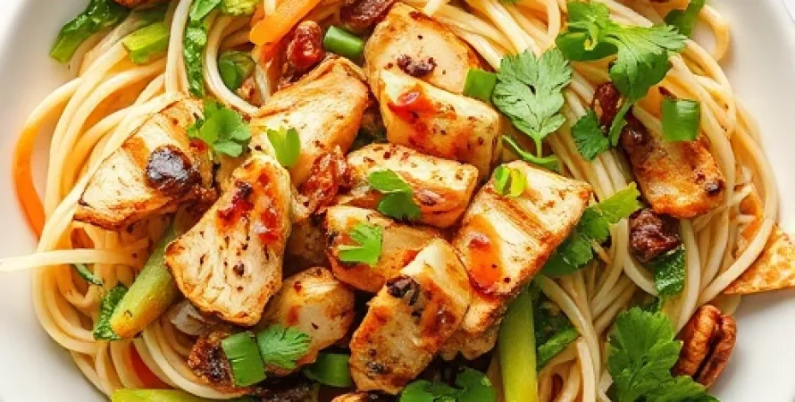 Salade de nouilles asiatique au poulet
