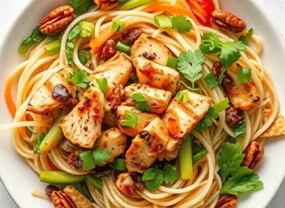 Salade de nouilles asiatique au poulet