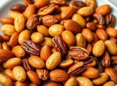 Mélange d'amandes, de pecanes et de noix de peanuts aux épices