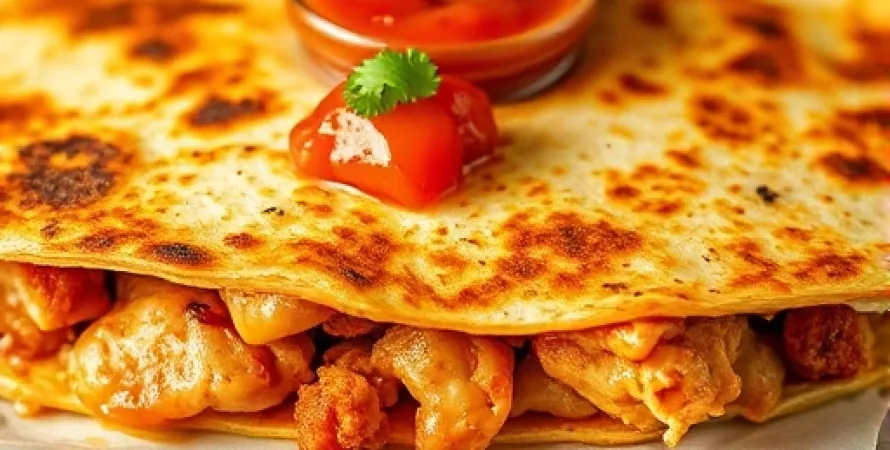 Quesadillas au poulet croustillant