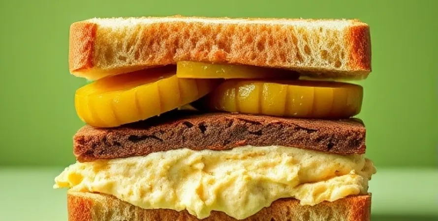 Sandwich au beurre de pistache et cornichon