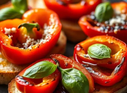 Toasts au poivron rouge