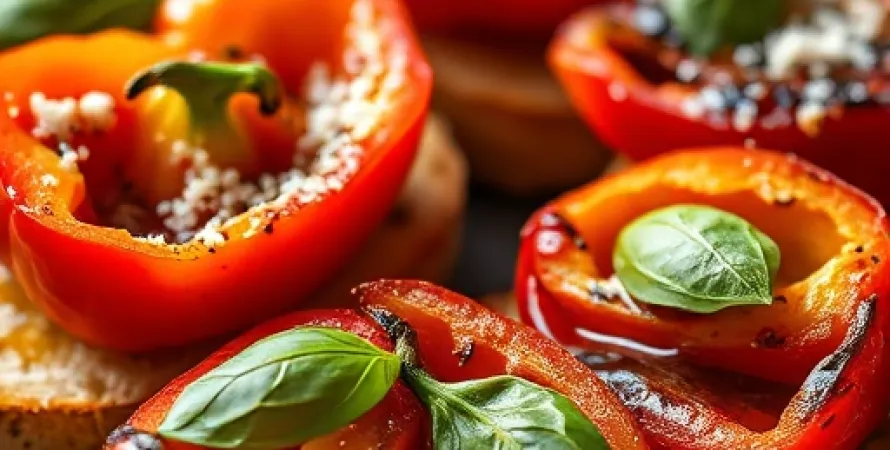 Toasts au poivron rouge