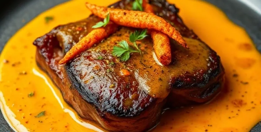 Steak au curry sauce à l'orange