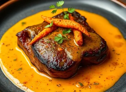 Steak au curry sauce à l'orange
