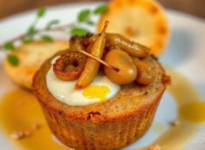 Muffin aux oignons et pâtes
