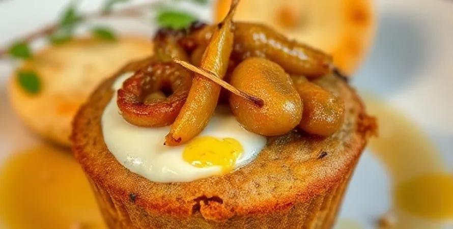Muffin aux oignons et pâtes