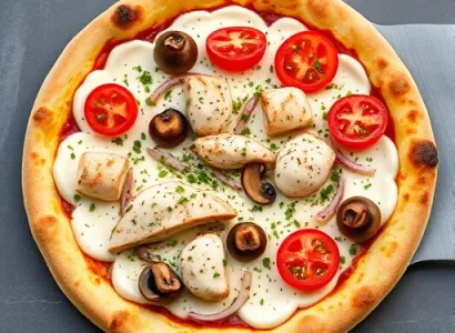 Pizza au poulet et ail
