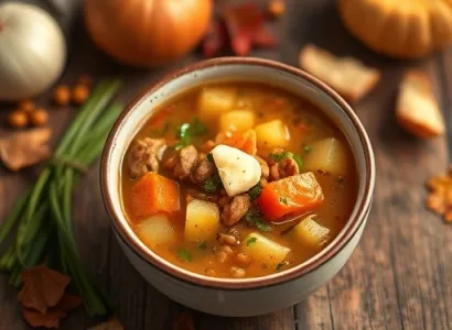 Potage de légumes d'automne