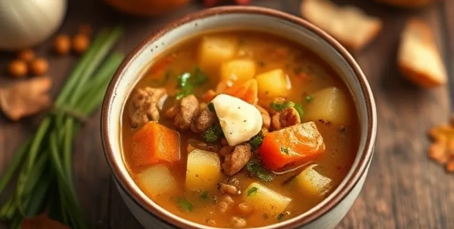 Potage de légumes d'automne