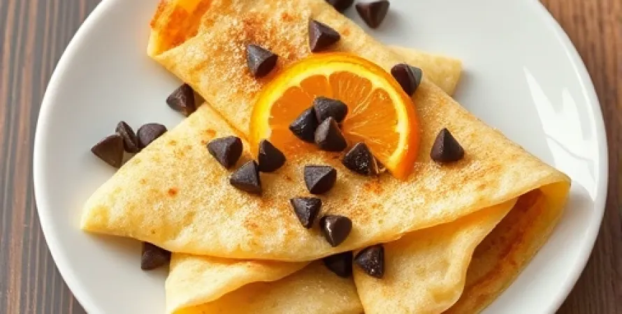 Crêpes aux Chocolats et à l'Orange