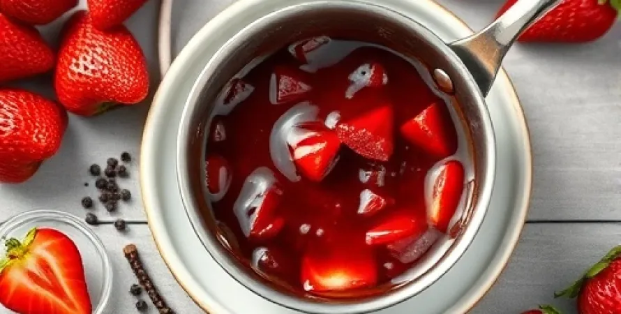 Confiture de fraises au poivre et vinaigre balsamique