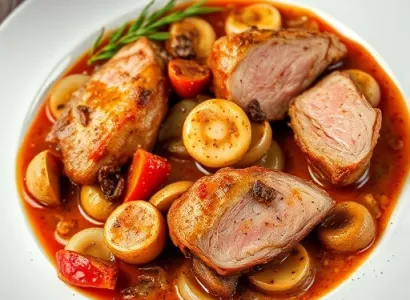 Côtes de porc à la sauce bourguignonne