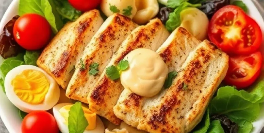 Salade de poulet grillé et tortellini