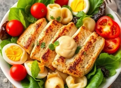 Salade de poulet grillé et tortellini
