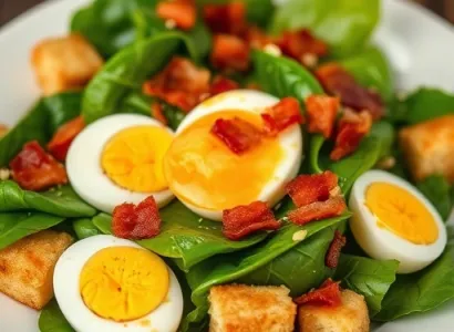 Salade d'épinards chaude à la bacon