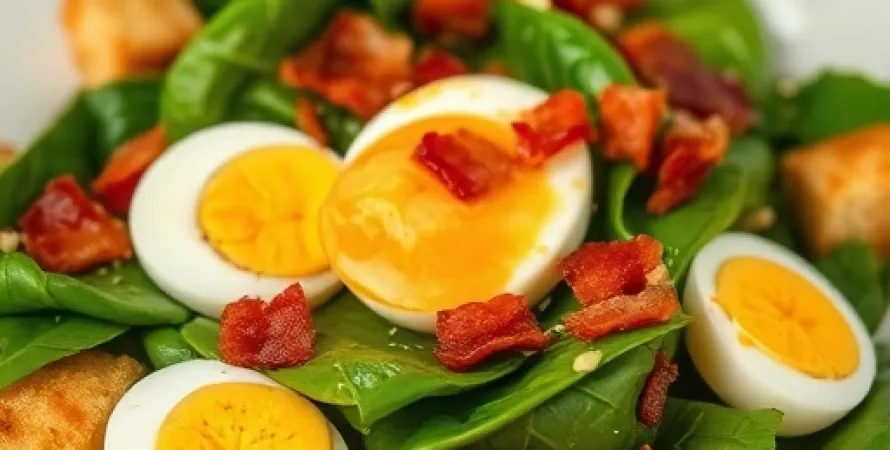Salade d'épinards chaude à la bacon