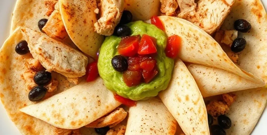 Tortillas au poulet et aux haricots noirs