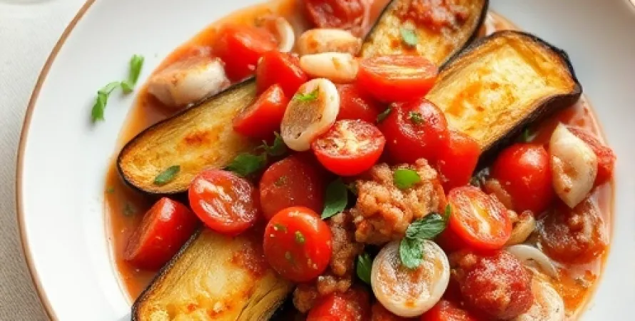 Ragout d'aubergine à la方式 italienne