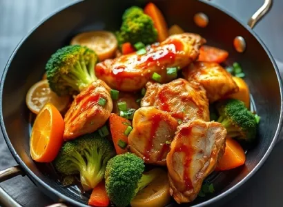 Poulet au mandarin et brocolis