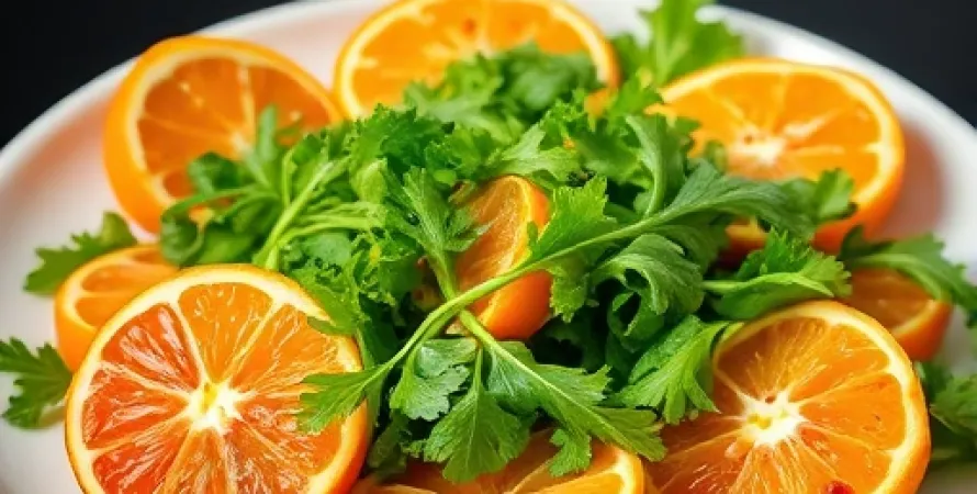 Salade de cresson de fontaine aux oranges