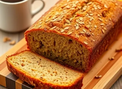 Pain au banane aux flocons d'avoine