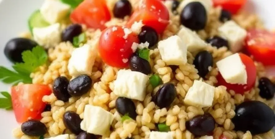 Salade grecque avec orzo et pois noirs