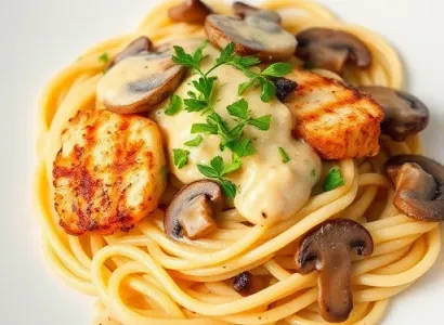 Pâtes au poulet et au marsala