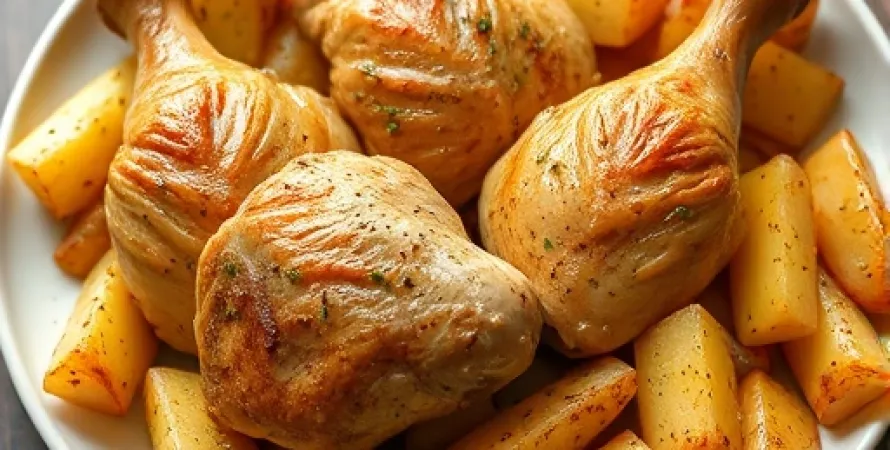 Recette Cuisses de poulet au four avec pommes de terre