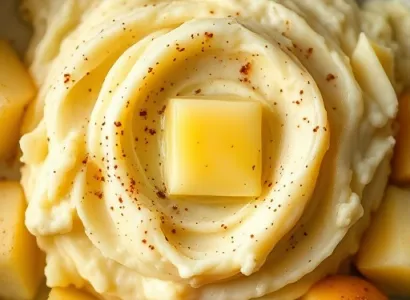 Pommes de terre écrasées au beurre noir