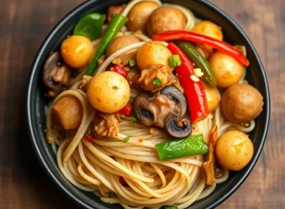 Pâtes tibétaines aux légumes