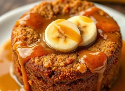 Gâteau au caramel banane