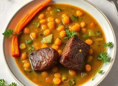 Potage de haricots et de boeuf
