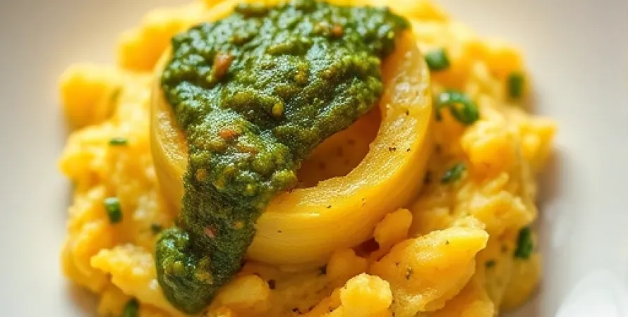 Courge écrasée au pesto