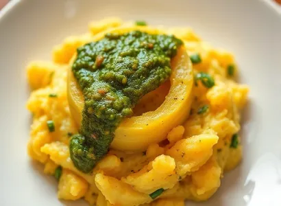 Courge écrasée au pesto