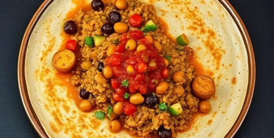 Tortilla au fromage et aux haricots