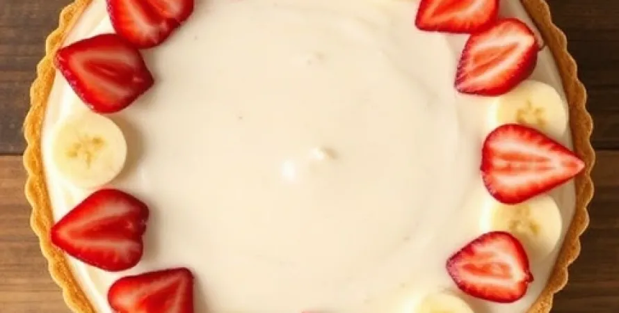 Tarte aux fraises et bananes sans croûte
