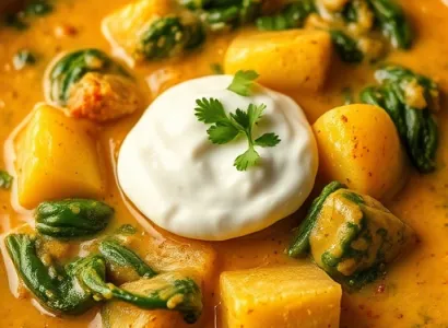 Curry de pommes de terre et épinards