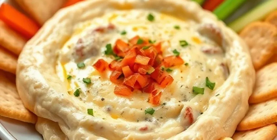 Dip à l'oignon, fromage et bière