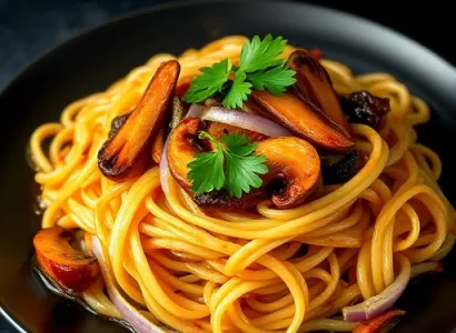 Pâtes orientales aux légumes