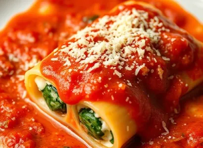 Manicotti farcis au spinach