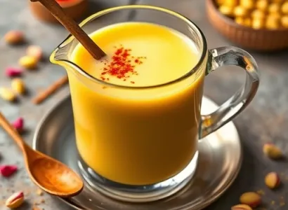 Boisson au lait et au safran