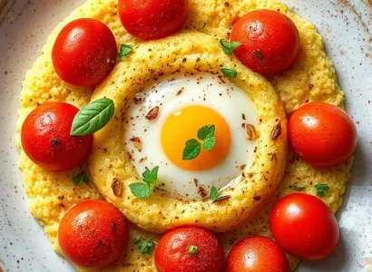 Tomates farcies à la polenta