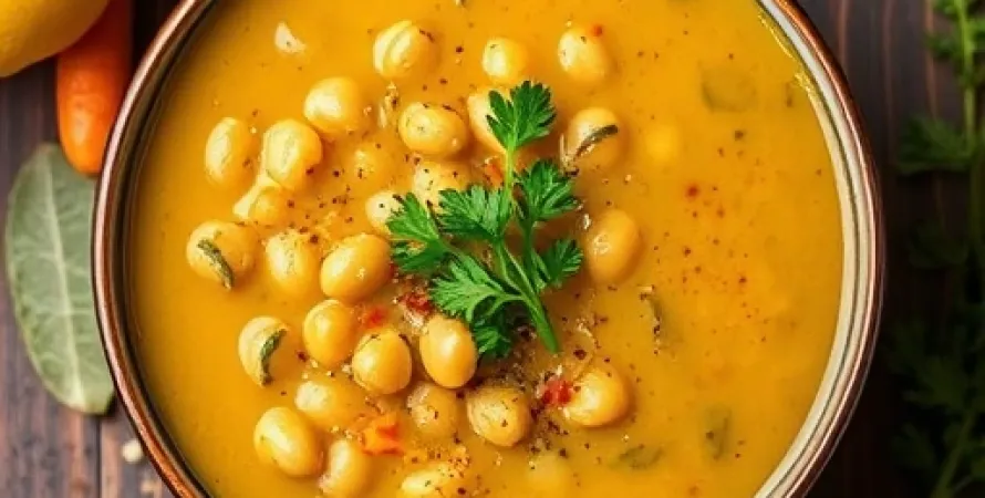 Potage de pois cassés au citron