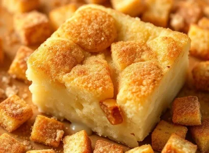 Gâteau aux pommes et croûtons