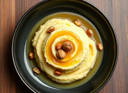 Pommes de terre écrasées au beurre noisette et aux noisettes