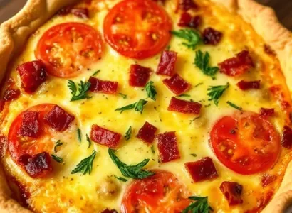Quiche aux tomates et bacon