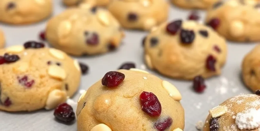 Biscuits de macadamia aux cranberries secs